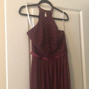 Wine davids bridal bridesmaids dress in size 6